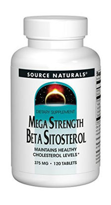 Picture of Source Naturals Mega Strength Beta Sitosterol 375mg Plant Sourced Healthy Cardiovascular & Cholesterol Support Supplement - 120 Tablets 