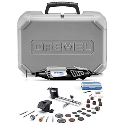 Picture of Dremel 4000-2/30 High Performance Rotary Tool Kit- 2 Attachments & 30 Accessories- Grinder, Sander, Engraver- Perfect for Routing, Black, Full Size, 32 Piece Kit , Gray