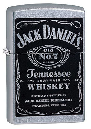Picture of Zippo Jack Daniel's Tennessee Whiskey Label Street Chrome Pocket Lighter, 5 1/2 x 3 1/2 cm
