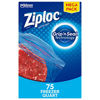 Picture of Ziploc Quart Food Storage Freezer Bags, Grip 'n Seal Technology for Easier Grip, Open, and Close, 75 Count