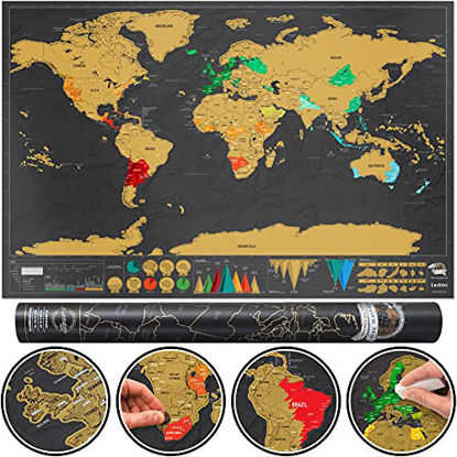 Picture of Luckies of London | Deluxe Scratch Map | World Map Scratch Art | Large Deluxe Scratch Off Map | World Map Wall Art | The Original Scratch Map Creators |