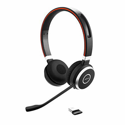 Picture of Jabra Evolve 65 UC Wireless Headset, Stereo - Includes Link 370 USB Adapter - Bluetooth Headset with Industry-Leading Wireless Performance, Passive Noise Cancellation, All Day Battery, Stereo Speaker, Model: 6599-829-409