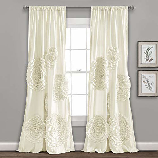 Picture of Lush Decor, Ivory Serena Window Panel for Living, Dining Room, Bedroom (Single Curtain), 84? x 54 L