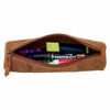 Picture of Leather Pencil Pouch - Zippered Pen Case for School, Work & Office by Rustic Town (Brown)