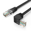 Picture of CableCreation CAT6 Ethernet Patch Cable RJ45 LAN Cable Gigabit Network Cord 90 Degree Upward Angled,Bandwidth up to 250MHz 1Gbps for PC, Router, Modem, Printer, Xbox, PS4, PS3-3.3 Feet,Black