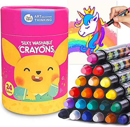 Jar Melo Bath & Window Crayons - 6 Color Washable Kids Art Set