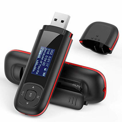 Picture of AGPTEK U3 USB Stick Mp3 Player, 8GB Music Player Supports Replaceable AAA Battery, Recording, FM Radio, Expandable Up to 64GB, Black
