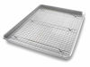 Picture of USA Pan 1607CR Bakeware Extra Large Sheet Baking Pan and Bakeable Nonstick Cooling Rack Set, XL, Metal
