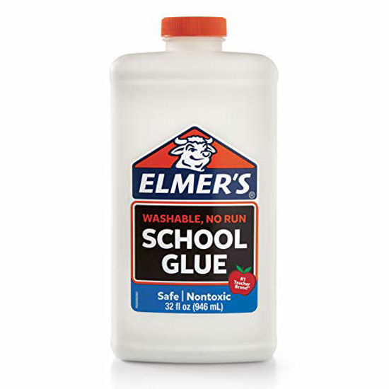 Picture of Elmer's Liquid School Glue, White, Washable, 32 Ounces - Great for Making Slime