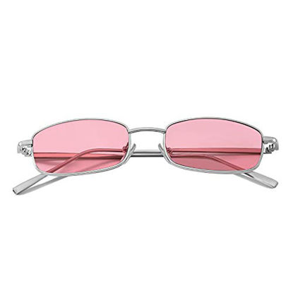 Picture of FEISEDY Vintage Slender Square Sunglasses Retro Small Metal Frame Candy Colors Sun Glasses for Women Men B2295
