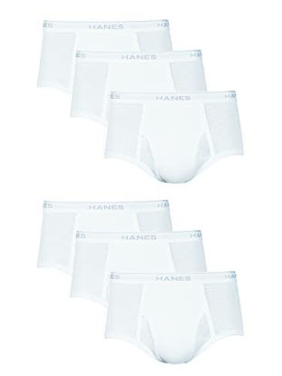 Picture of Hanes Men's Tagless Briefs with ComfortFlex Waistband-Multiple Packs Available, 6 Pack-White, Large