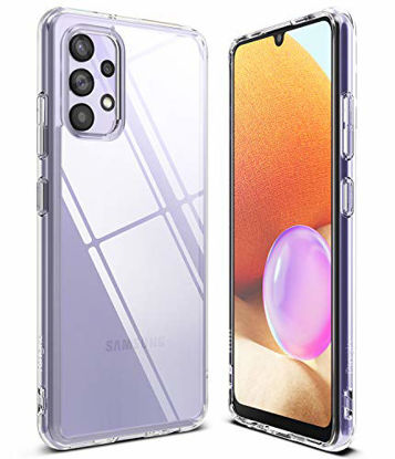 Picture of Ringke Fusion Compatible with Samsung Galaxy A32 4G Case Transparent PC Back Shockproof Soft Flexible TPU Bumper (LTE / 4G Version) - Clear