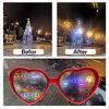 Picture of 4pcs Heart Effect Diffraction Glasses, 3D Heart Sunglasses with Heart Effects, Special Effect Heart-Shaped Sunglasses Fashion Rave Glasses for Men Women Festival, Party