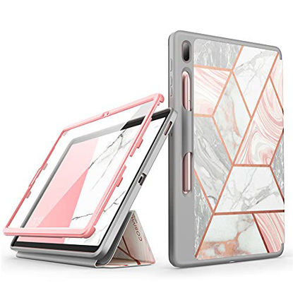 Picture of i-Blason Cosmo Case for Samsung Galaxy Tab S7 FE 12.4" 2021 Release Only, Full-Body Trifold with Built-in Screen Protector Protective Smart Cover with Auto Sleep/Wake & Pencil Holder (Marble)