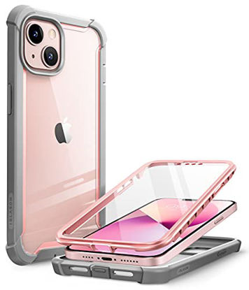Picture of i-Blason Ares Case for iPhone 13 6.1 inch (2021 Release), Dual Layer Rugged Clear Bumper Case with Built-in Screen Protector(Peach)