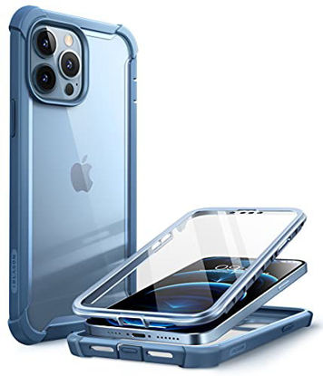 Picture of i-Blason Ares Case for iPhone 13 Pro 6.1 inch (2021 Release), Dual Layer Rugged Clear Bumper Case with Built-in Screen Protector - Azure