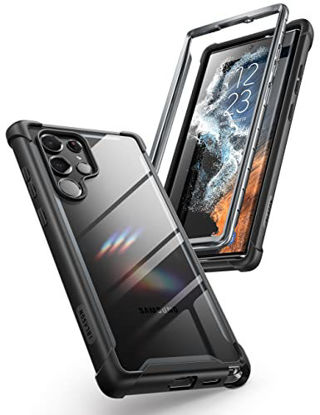 Picture of i-Blason Ares Series Designed for Galaxy S22 Ultra 5G (2022 Release), Rugged Clear Bumper Case Without Screen Protector (Black)