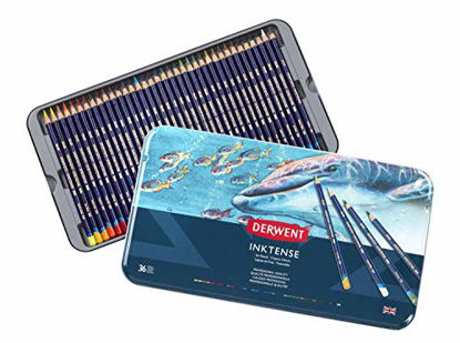 Picture of Derwent Colored Pencils, Inktense Ink Pencils, Drawing, Art, Metal Tin, 36 Count (2301842)