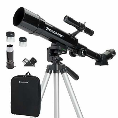 Picture of Celestron - 50mm Travel Scope - Portable Refractor Telescope - Fully-Coated Glass Optics - Ideal Telescope for Beginners - BONUS Astronomy Software Package