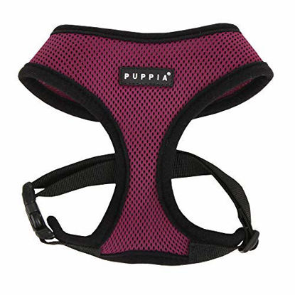 Picture of Puppia Soft Dog Harness No Choke Over-The-Head Triple Layered Breathable Mesh Adjustable Chest Belt and Quick-Release Buckle, Purple, X-Large