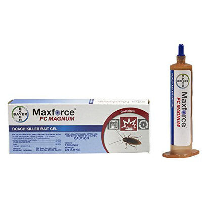 Picture of 2 Tubes Maxforce FC Magnum Cockroach German Roach Pest Control Gel Bait 33 gram per tube w/ 1 Plunger ~~ 5 Times Stronger then Regular Maxforce FC Roach Gel ~~ Mata Cucarachas! THE NEW MAGNUM PACKAGED IN BLUE