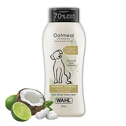 Picture of WAHL Dry Skin & Itch Relief Pet Shampoo for Dogs - Oatmeal Formula with Coconut Lime Verbena & 100% Natural Ingredients, 24 Oz