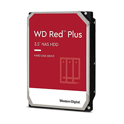 Picture of Western Digital 1TB WD Red Plus NAS Internal Hard Drive HDD - 5400 RPM, SATA 6 Gb/s, CMR, 64 MB Cache, 3.5" - WD10EFRX