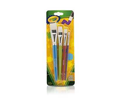 Picture of Crayola Big Paint Brushes, 4 Count Flat Painting Brushes, Paint Supplies