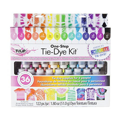 Picture of Tulip One-Step Tie-Dye Kit Party Supplies, 18 Bottles Tie Dye, Rainbow, 1 Count (Pack of 1)