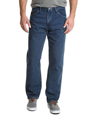 Picture of Wrangler Authentics Men's Classic 5-Pocket Relaxed Fit Cotton Jean, Dark Stonewash, 36W x 29L
