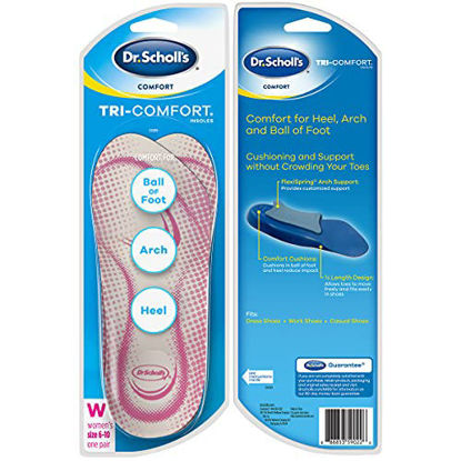 Picture of Dr. Scholl's Tri-Comfort Insoles - for Heel, Arch Support and Ball of Foot with Targeted Cushioning (for Women's 6-10)