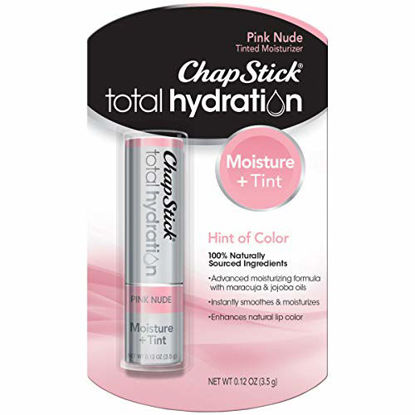 Picture of ChapStick Total Hydration Moisture + Tint Pink Nude Tinted Lip Balm Tube, Tinted Moisturizer - 0.12 Oz