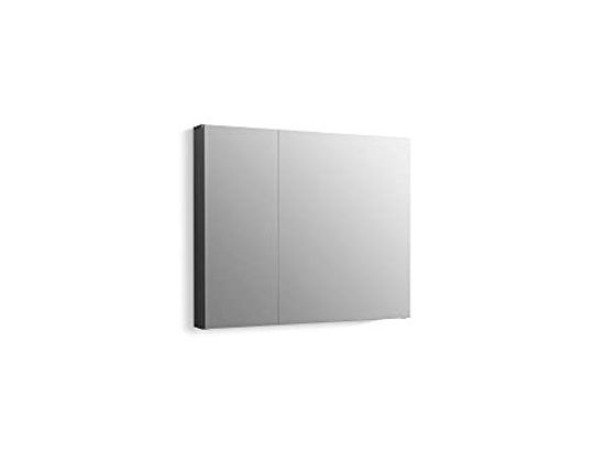 Picture of Kohler Maxstow, Bathroom Medicine Cabinet, Slow-Close Mirrored Door and Interior, Surface or Recessed Installation, 30" x 24", Dark Anodized Aluminum