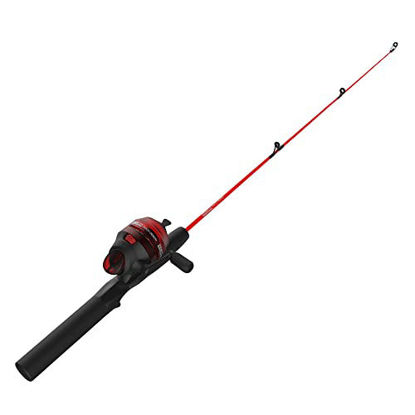 Picture of Zebco Dock Demon Spincast Reel and Fishing Rod Combo, Durable Fiberglass Rod, Quickset Anti-Reverse Fishing Reel, Red, 20-Size Reel / 30"/ 1-Piece/Medium Rod