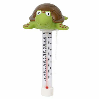 Picture of XY-WQ Floating Pool Thermometer, Large Size Easy Read for Water Temperature, Shatter Resistant with String for Outdoor and Indoor Swimming Pools and Spas (Turtle)