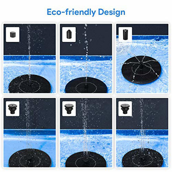 Solar Bird Bath Fountain Pump, Upgrade Solar Fountain With 4 Nozzle Vrijstaande Drijvende Zonne Energie Water Fountain Pomp Voor Bird B