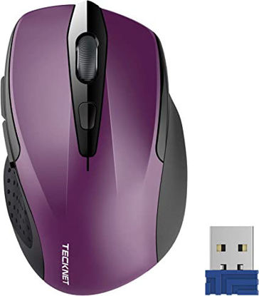 Picture of Wireless Mouse, TECKNET Pro 2.4G Ergonomic Wireless Optical Mouse with USB Nano Receiver for Laptop,PC,Computer,Chromebook,Notebook,6 Buttons,24 Months Battery Life, 2600 DPI, 5 Adjustment Levels