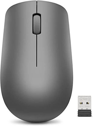 Picture of Lenovo 530 Wireless Mouse with Battery, 1200 DPI Optical Mouse, USB Receiver, 3 Button, Portable, Ambidextrous, GY50Z49089, Graphite Grey