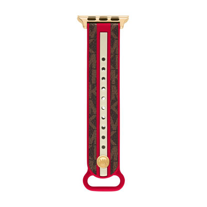 Picture of Michael Kors Brown, Red, and White PVC and Rubber 38/40mm Apple Watch® Band (Model: MKS8015)