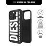Picture of Diesel Case Designed for iPhone 14 Pro Max | 6.7 Inch Black and White Design | Shockproof Drop Protection | Wireless Charging Compatible | Raised Edges Protective Phone Cover