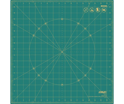 Picture of OLFA 17" x 17" Rotating Cutting Mat (RM-17S) - Self Healing 17x17 Inch Square Rotary Mat with Grid for Quilting, Sewing, Fabric, & Crafts, Rotates 360 Degrees, Use with Rotary Cutters (Green)