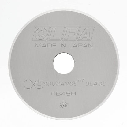 Picture of OLFA 45mm Rotary Cutter Replacement Blade, 1 Blade (RB45H-1) - Tungsten Steel Endurance® Circular Rotary Fabric Cutter Blade for Quilting, Sewing, and Crafts, Fits Most 45mm Rotary Cutters
