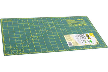 Picture of OLFA 6" x 8" Self Healing Rotary Cutting Mat (RM-6x8) - Double Sided 6x8 Inch Cutting Mat with Grid for Quilting, Sewing, Fabric, & Crafts, Designed for Use with Rotary Cutters (Green)