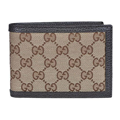 Picture of Gucci Original GG Canvas Leather Men's Bifold Wallet 260987 9903 Brown/Beige