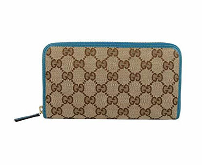 Picture of Gucci 120 Women's SMLG Beige Original GG Canvas With Leather Trim Zip Around Wallet 363423C 7614
