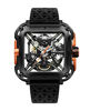 Picture of CIGA Design Mechanical Automatic Watch X Series SUV Inspired Anti-Shock Design Sapphire Crystal Analog Skeleton Watches with Silicone and Nylon Strap for Men and Women (Black&Orange)