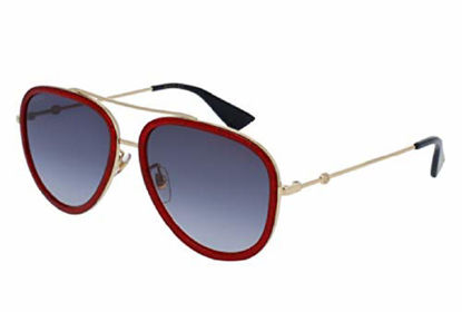 Picture of Gucci GG0062S 005 57M Gold/Blue Gradient Aviator Sunglasses For Men +FREE Complimentary Eyewear Care Kit