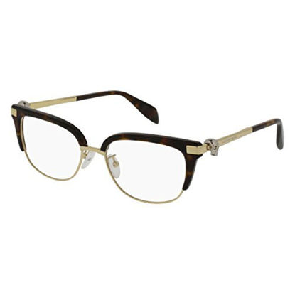 Picture of Eyeglasses Alexander McQueen AM 0084 O- 002 AVANA / GOLD