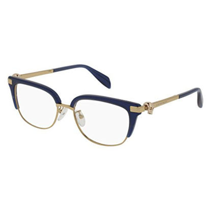 Picture of Eyeglasses Alexander McQueen AM 0084 O- 004 BLUE / GOLD