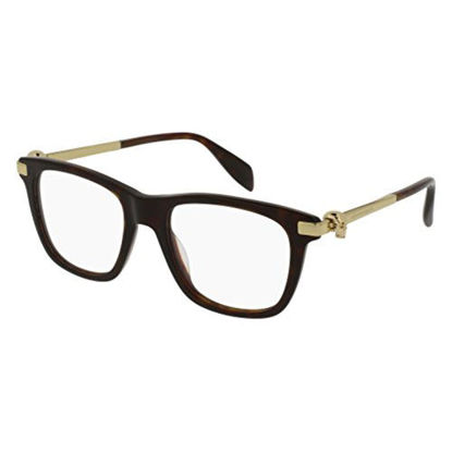 Picture of Eyeglasses Alexander McQueen AM 0086 O- 002 AVANA / GOLD